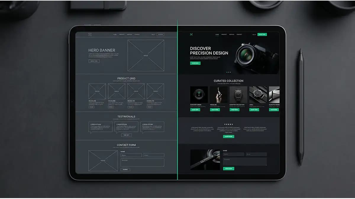 Wireframe vs UI