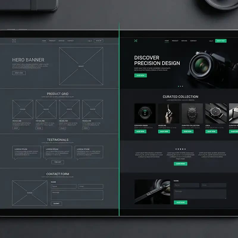 Wireframe vs UI